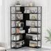 7-Tier Bookshelf, L-Shaped Corner Bookcase with Metal Frame, Open Storage, MDF Board