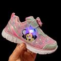 Disney Shoes | Disney Minnie Mouse Toddler Girls Sneakers Size 10 Pink Silver Light Up Shoes | Color: Pink/Silver | Size: 10g