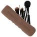 Travel Makeup Brush Holder Silicone Makeup Brush Case Bag Soft Cute Portable Cosmetic Brushes Holders Trendy Make Up Brush Container (Brown)