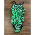 Adidas Swim | Adidas Infinitex Primal Vortex Back Swimsuit One Piece Womens Size 26 Nwt $70 | Color: Black/Green | Size: Xs