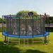 Fiziti Trampoline Series 16' Round Backyard Trampoline w/ Safety Enclosure in Black/Blue | Wayfair Trampoline-16FT