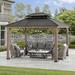 Sunjoy 12 ft. W x 10 ft. D Solid Wood Patio Gazebo Wood/Hardtop in Brown | 117.6 H x 141.73 W x 118.11 D in | Wayfair A102032600