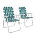Novogratz Priscilla Folding Beach Chair Metal in Blue | 35.8 H x 24.4 W x 23 D in | Wayfair 87823TEA2E