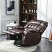 Latitude Run® Big Man Recliner in 26-inch Seat Width, Large Power Lift Chair w/ Heated Massage & Cup Holder Faux Leather | Wayfair