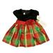 Pre-owned Bonnie Jean Girls Black | Red | Green Plaid Special Occasion Dress size: 18 Months