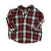 Pre-owned Janie and Jack Boys Navy | Red Plaid Button Down Long Sleeve size: 3-6 Months