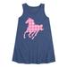 Instant Message - Pink Gingham Horse - Toddler & Youth Girls A-line Dress