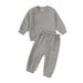 ZCFZJW Toddler Baby Boy Girl Tracksuits Spring Trendy Clothes Set Long Sleeve Crewneck Sweatshirt Top Casual Pants Outfit Sweatsuit Gray 2-3 Years