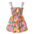 Holiday Savings Deals! Kukoosong Summer Toddler Girls Casual Dresses Summer Toddler Baby Girl Clothes Sleeveless Sling Dress Graphic Print Children s Clothing Pink 18-24 Months