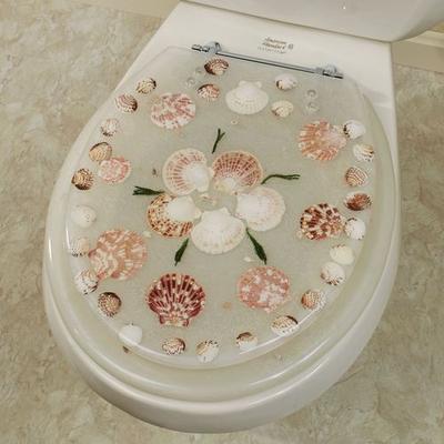 Seashell Collage Toilet Seat Pearl , Pearl