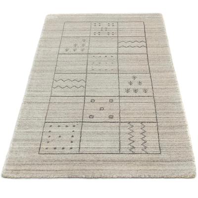 Wollteppich MORGENLAND "Vintage Teppich handgeknüpft silber" Teppiche Gr. B/L: 70 cm x 140 cm, 8 mm, 0,98 m², 1 St., silberfarben (silber) Orientalische Muster