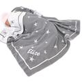 Elimonks Personalised Star Baby Blanket Grey And White