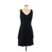 Cynthia Rowley TJX Casual Dress - Mini V-Neck Sleeveless: Black Solid Dresses - Women's Size Medium