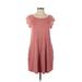 MTS Casual Dress - Shift Scoop Neck Short sleeves: Orange Print Dresses - Women's Size Small