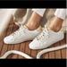 Michael Kors Shoes | Michael Kors The Jet Set 6 Irving White & Gold Leather Sneaker Sz 11 | Color: Gold/White | Size: 11