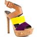 Jessica Simpson Shoes | Euc Jessica Simpson Ericka Wisteria Combo Platform Sandals | Color: Purple/Tan | Size: 8