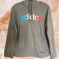 Adidas Tops | Adidas Fleece Logo Hoodie | Color: Blue/Gray | Size: M