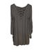 American Eagle Outfitters Dresses | American Eagle Dress Black & Gray Striped Barrel Sleeve Criss Cross Vneck Back M | Color: Black/Gray/Tan | Size: M