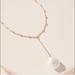 Anthropologie Jewelry | Anthropologie Lucy Pearl Pendant Necklace | Color: Gold/White | Size: Os