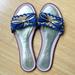 Kate Spade Shoes | Gorgeous Kate Spade Raffia & Leather Sandals - Size 9 | Color: Blue/Gold | Size: 9