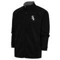 Men's Antigua Black Chicago White Sox Metallic Links Full-Zip Golf Jacket