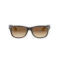 Ray-Ban Unisex New Wayfarer Classic Sunglasses, Tortoise With Light Brown Gradient Lens, 52 mm UK