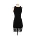 Topshop Casual Dress - Bodycon Crew Neck Sleeveless: Black Print Dresses - Women's Size 2