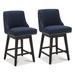 Lark Manor™ Arvelle Swivel Counter & Bar Stool Wood in Blue | 37.5 H x 19.75 W x 22 D in | Wayfair 9EF73FC5FDD549E99C1D0FE0E115275C