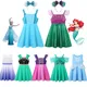 Disney-Robe de princesse cosplay congelée pour filles Elsa Anna Jasmine Raiponce Sirène Ariel