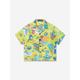 Versace Boys Short Sleeve Silk Shirt In Yellow Size 8 Yrs