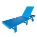 Dovecove Linnea 77.6" Long Outdoor All-Weather Poly Reclining Single Chaise Plastic in Blue | 37.8 H x 21.1 W x 77.6 D in | Wayfair