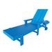 Highland Dunes Arellanes 77.6" Long Outdoor All-Weather Poly Reclining Single Chaise Plastic in Blue | 37.8 H x 21.1 W x 77.6 D in | Wayfair