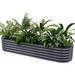 Arlmont & Co. Galvanized Raised Garden Beds Kits, metal Planter Box For Vegetable(ivory) Metal in Gray | 17 H x 24 W x 96 D in | Wayfair