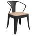 Williston Forge Milosh Stacking Patio Dining Side Chair Wood in Black/Brown | 28.34 H x 19.68 W x 19.68 D in | Wayfair