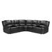 Black Reclining Sectional - Latitude Run® 107.5" Wide Faux Symmetrical Reclining Corner Sectional Faux | 38.5 H x 107.5 W x 107.5 D in | Wayfair