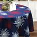 Red Barrel Studio® Peaslee Celebration Fireworks Easy-Care Fabric Tablecloth (70" Round) Polyester in Blue | 70 W x 70 D in | Wayfair