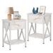 17 Stories Steel Nightstand Wood/Metal in White | 21.7 H x 15.8 W x 11.8 D in | Wayfair 76EDBFC8B4E04A43979815B9F9430896