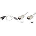 ATEN UC232A USB-Serial Converter & DIGITUS Datatransfer Verlängerungskabel, D-Sub9 St/Bu, 2.0m, Seriell, Vergossen - Beige
