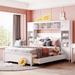 Full Size Wooden Bed With All-in-One Cabinet and Shelf, Platform Storage Bed with 4 Drawers,10 Shelf Cubes and 4 Cabinets