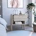 Modern Classic Nightstand with 1 Drawer and 1 Open Compartment with Adjustable Legs