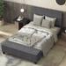 Upholstered Bed Frame with Ottoman Storage-Twin/Full/Queen