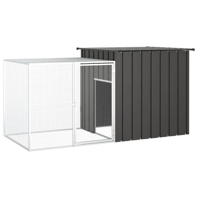 vidaXL Rabbit Cage Anthracite/Gray 78.7"x35.8"x39.4" Galvanized Steel - 78.7" x 35.8" x 39.4"