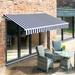 MCombo 13x8 FT Manual Retractable Patio Awning with Polyester Canopy, 1308