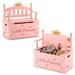 2-In-1 Kids Princess Wooden Toy Box with Safe Hinged Lid-Pink - 23.5" x 12" x 25"(L x W x H)