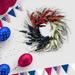 4th of July Red White and Blue Wreath Independence Day Wreath Summer Front Door Wreath Red White Blue Simulated Ears Decorated On July 4 In The United State