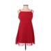 ASOS Casual Dress - Mini: Red Solid Dresses - Women's Size 4