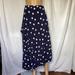 Anthropologie Skirts | Maeve Anthropologie Navy White Polka Dot Midi Skirt 10 | Color: Blue/White | Size: 10