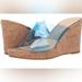 Jessica Simpson Shoes | Nwt Jessica Simpson Clear Blue Wedges | Color: Blue/Cream | Size: 6