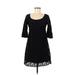 Cha Cha Vente Casual Dress: Black Damask Dresses - Women's Size Medium