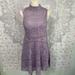 Free People Dresses | Nwt $168 Free People Beach Hi Neck Crochet Lace Flare Tank Dress Lined Purple M | Color: Purple | Size: M